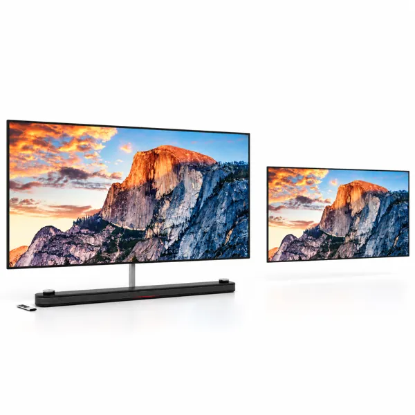 Dual Ultra Wide TV with Soundbar Stand 3D Model