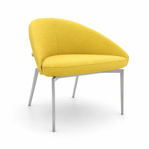 Yellow Curved Shell Armchair 3D Model