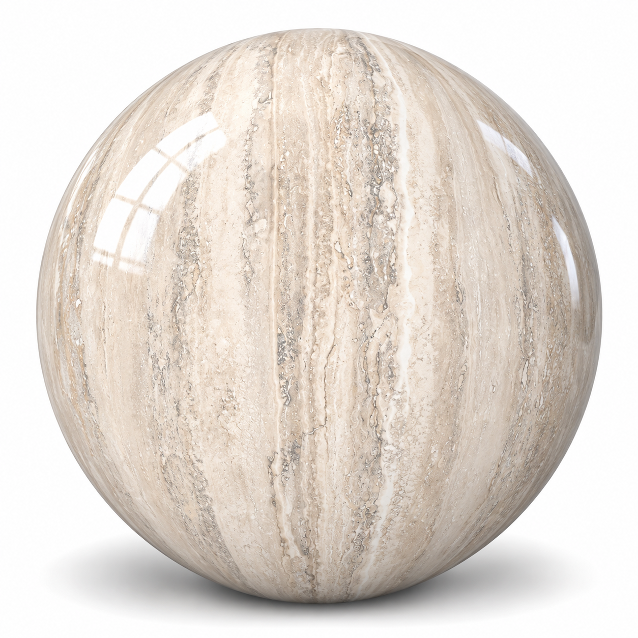 Warm Ivory Linear Travertine Effect Ceramic Texture 1