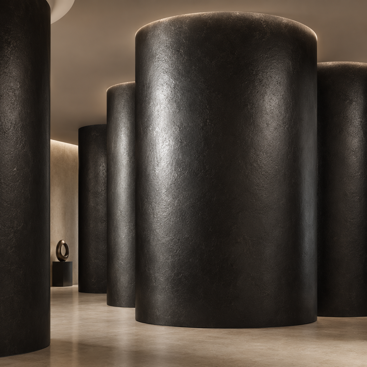 Deep Black Rough Cast Metal Texture 2