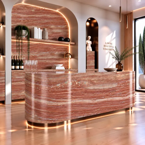 Terracotta Red Layered Vein Marble Texture back