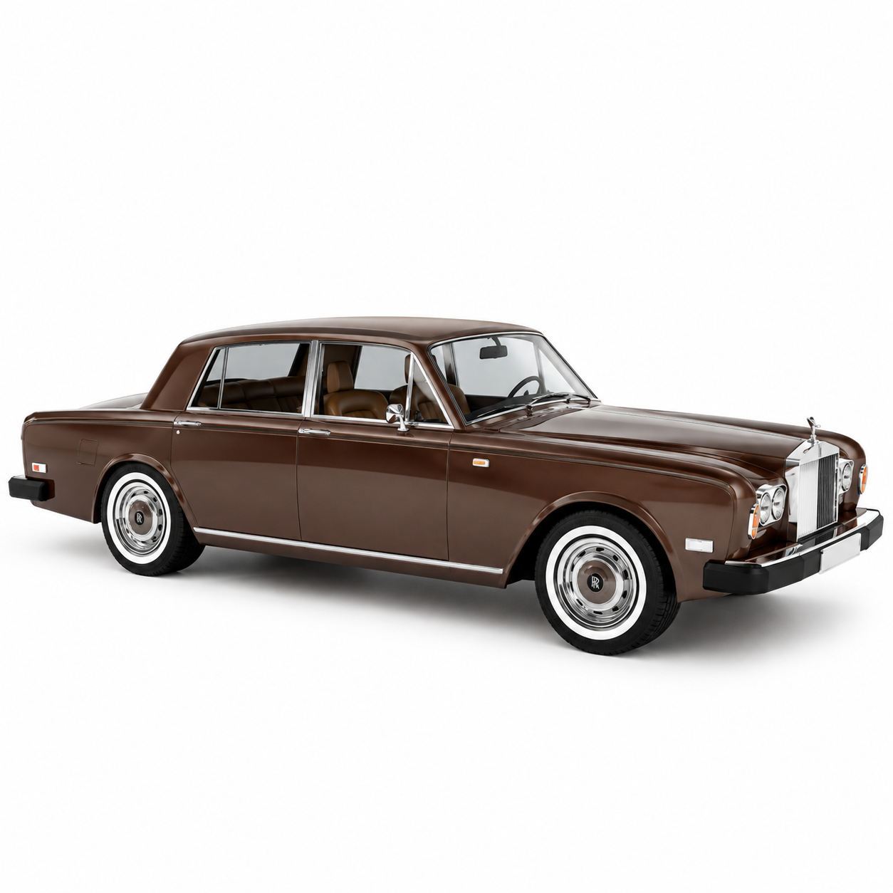 Classic Brown Luxury Sedan 3D Model 3