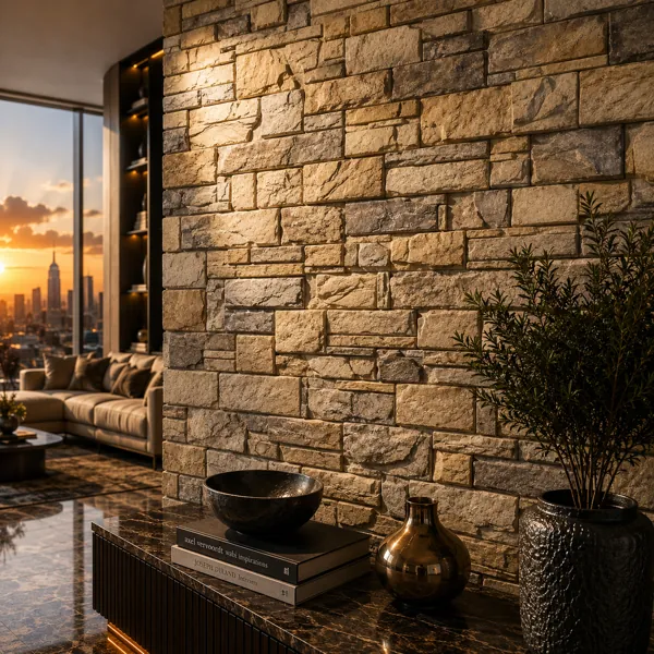 Mixed Ashlar Blocks Warm Sand Stone Texture back