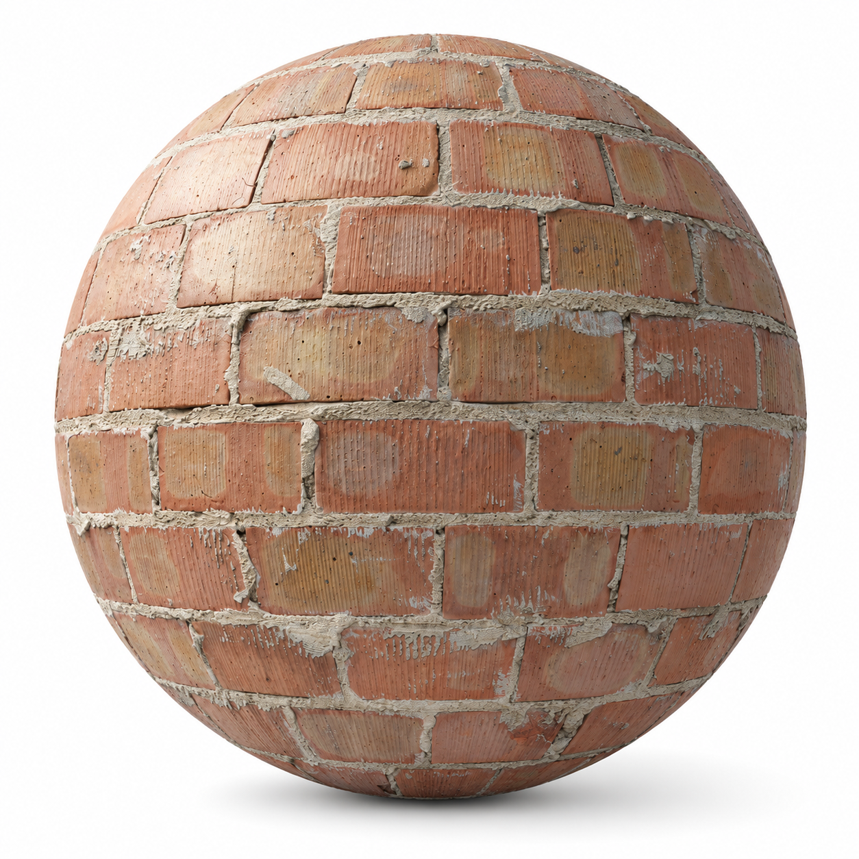 Weathered Terracotta Brick – Rough Mortar Texture 1