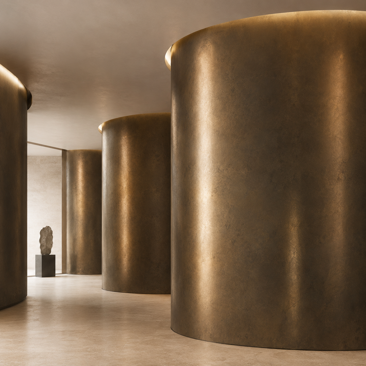 Warm Golden Brushed Metal Texture 2