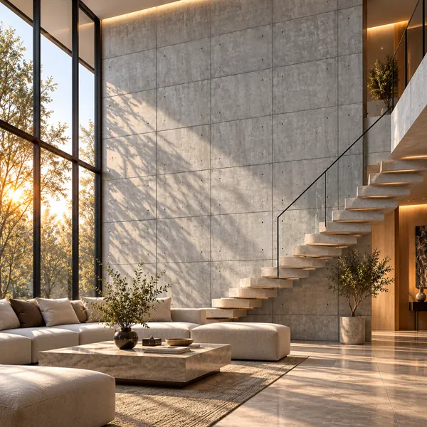 Medium Gray Weathered Fine Joint Concrete Panel Texture back