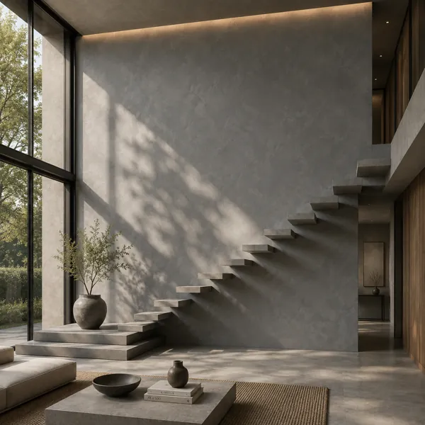 Medium Grey Hand-Troweled Concrete Texture back