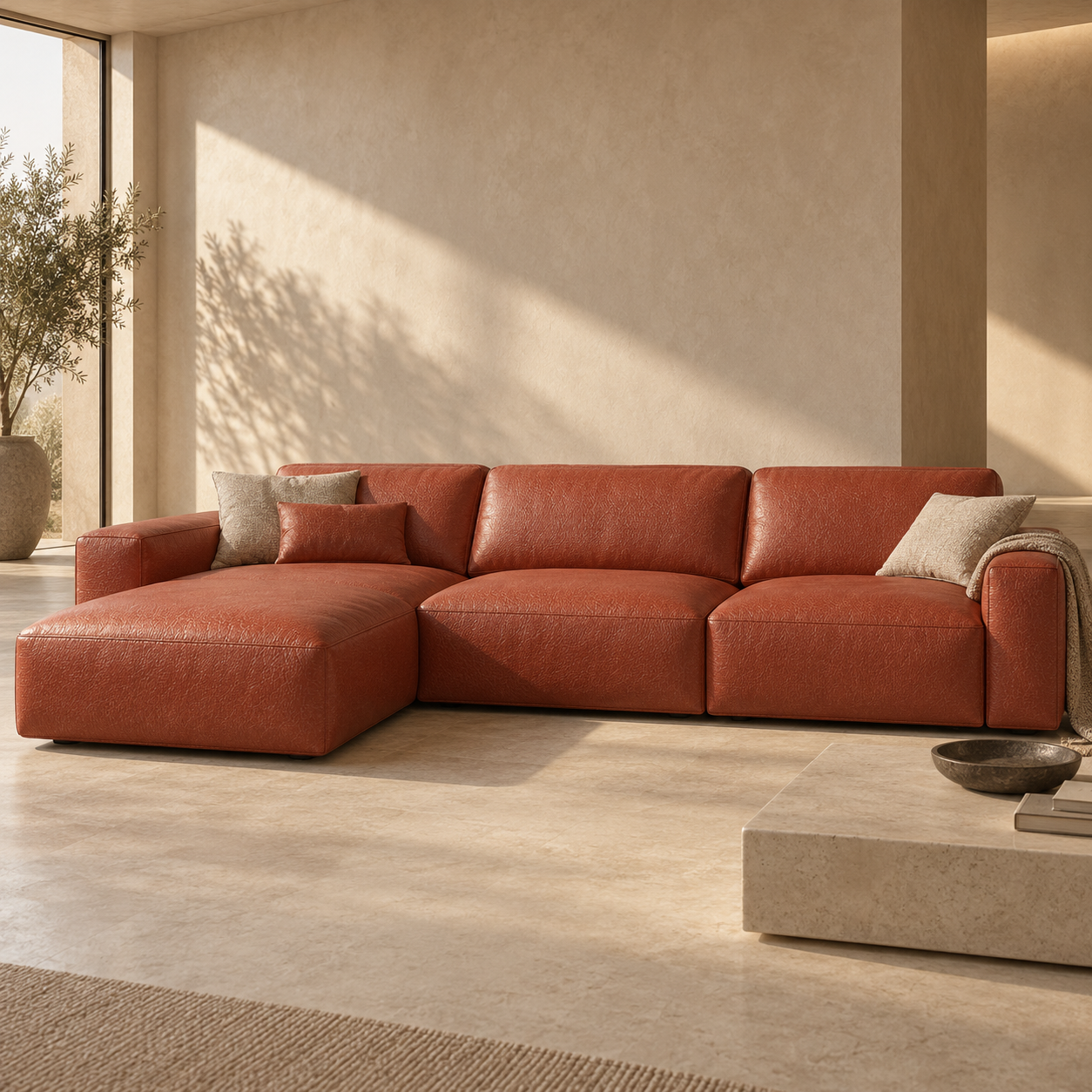 Burnt Orange Pebbled Grain Leather Texture 2