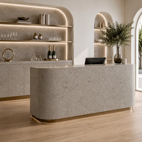 Fossil Pattern Light Beige Marble Texture back