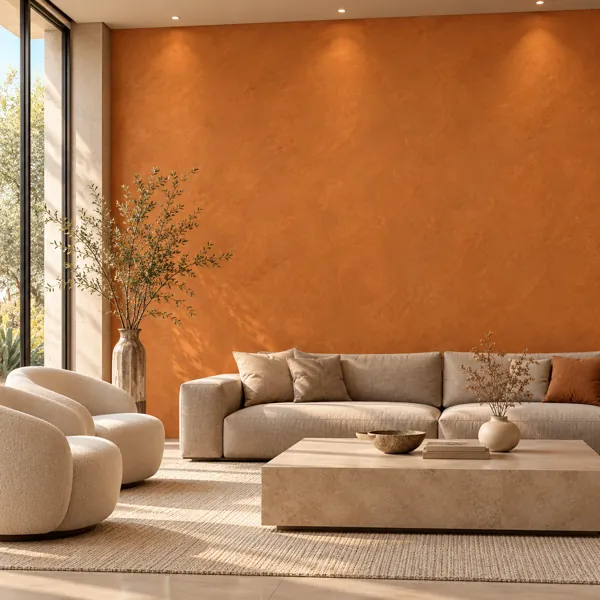 Burnt Orange Clouded Plaster Texture back