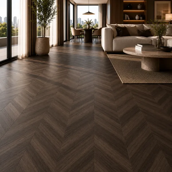 Dark Brown Chevron Parquet Texture back