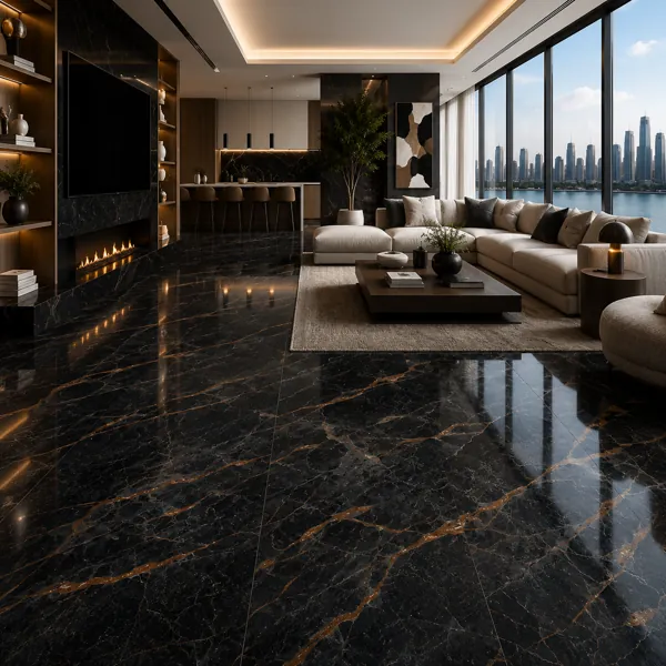 Black Ceramic Texture – Copper Vein Network Texture back