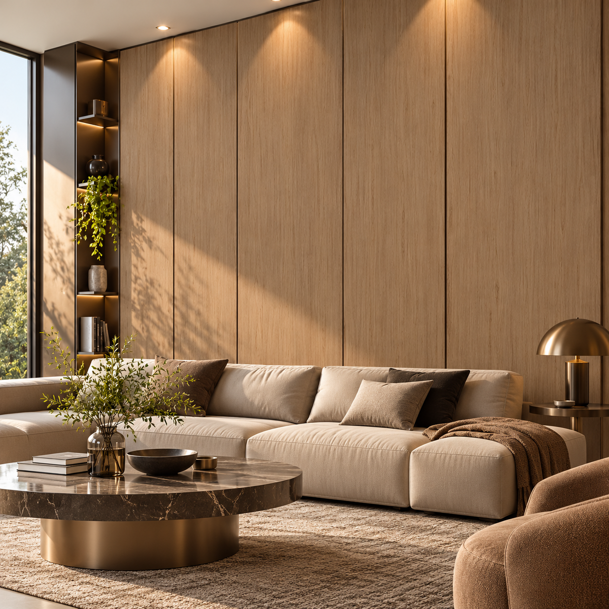Muted Taupe Brown Fine Vertical Grain Wood Texture 2