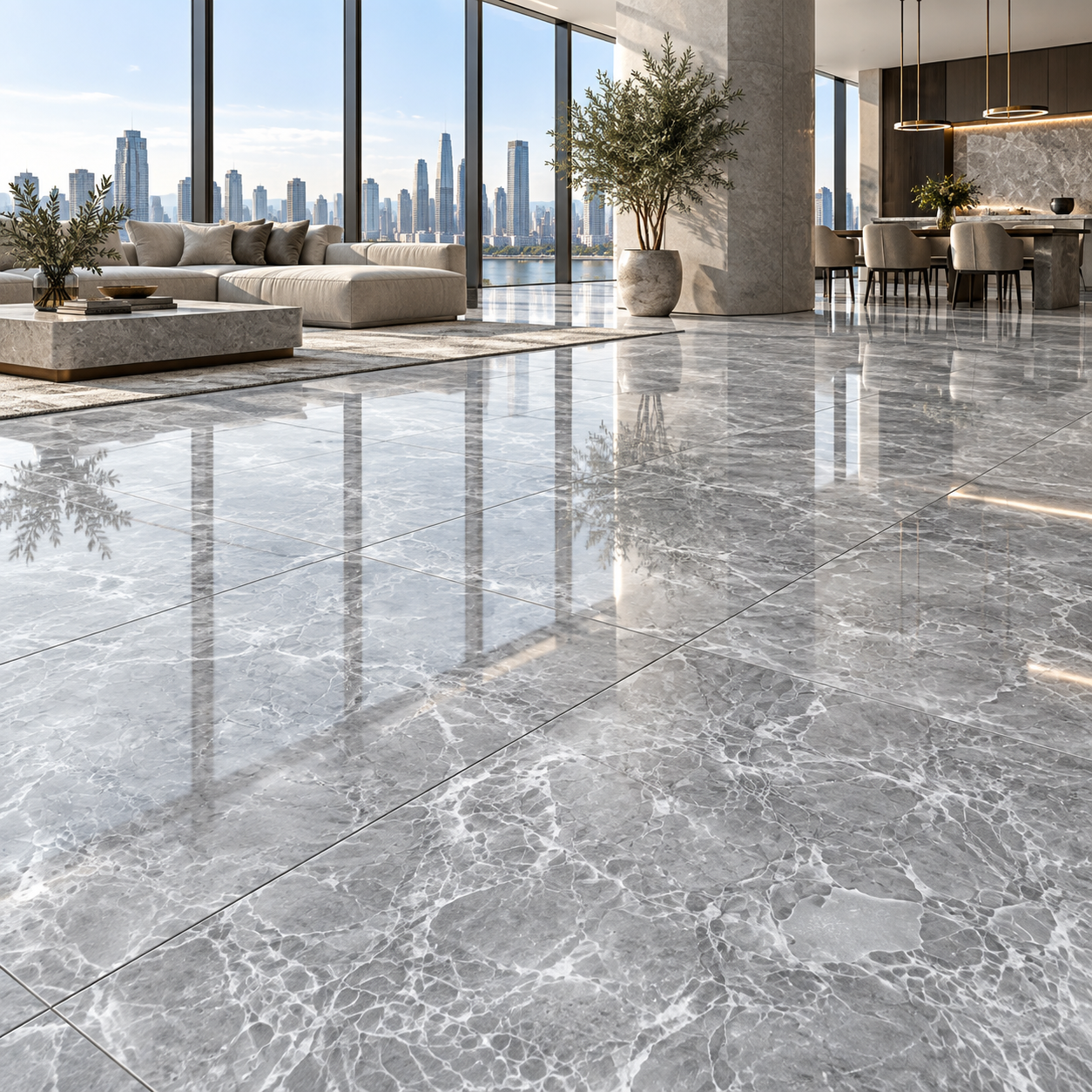 Silver Grey Crystalline Veined Ceramic Texture 2