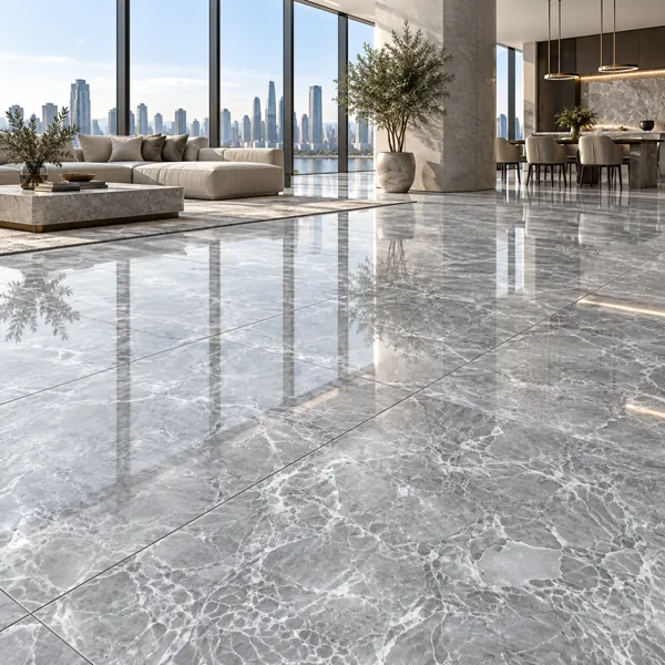 Silver Grey Crystalline Veined Ceramic Texture back