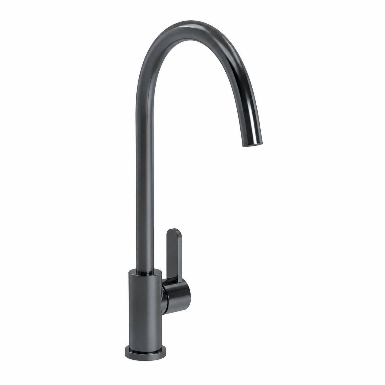 Matte Black Modern Kitchen Faucet 3D Model 1