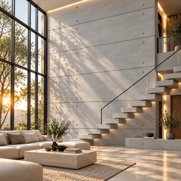 Light Silver Grey Horizontal Riveted Concrete Panel Texture back