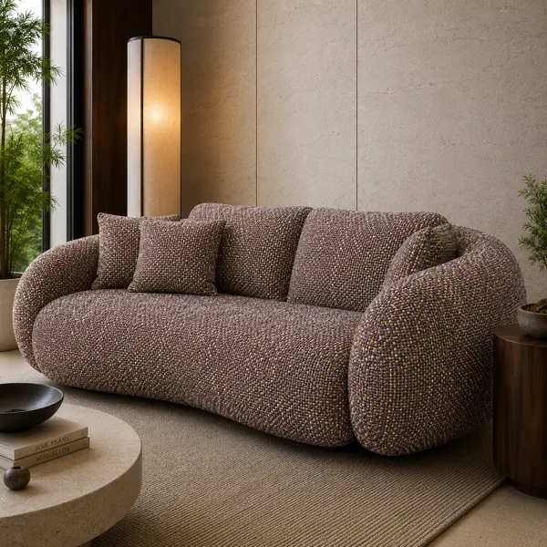 Olive Plum Woven Fabric Texture – Speckled Basket Weave back