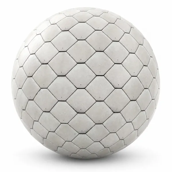 White Diamond Grid Stone Tile