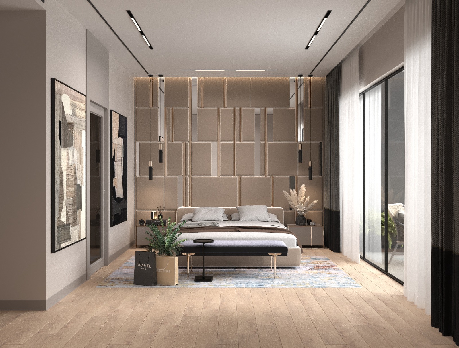 Modern Luxury Bedroom Interior Visualization | Elegant Bedroom Design | Architectural Rendering